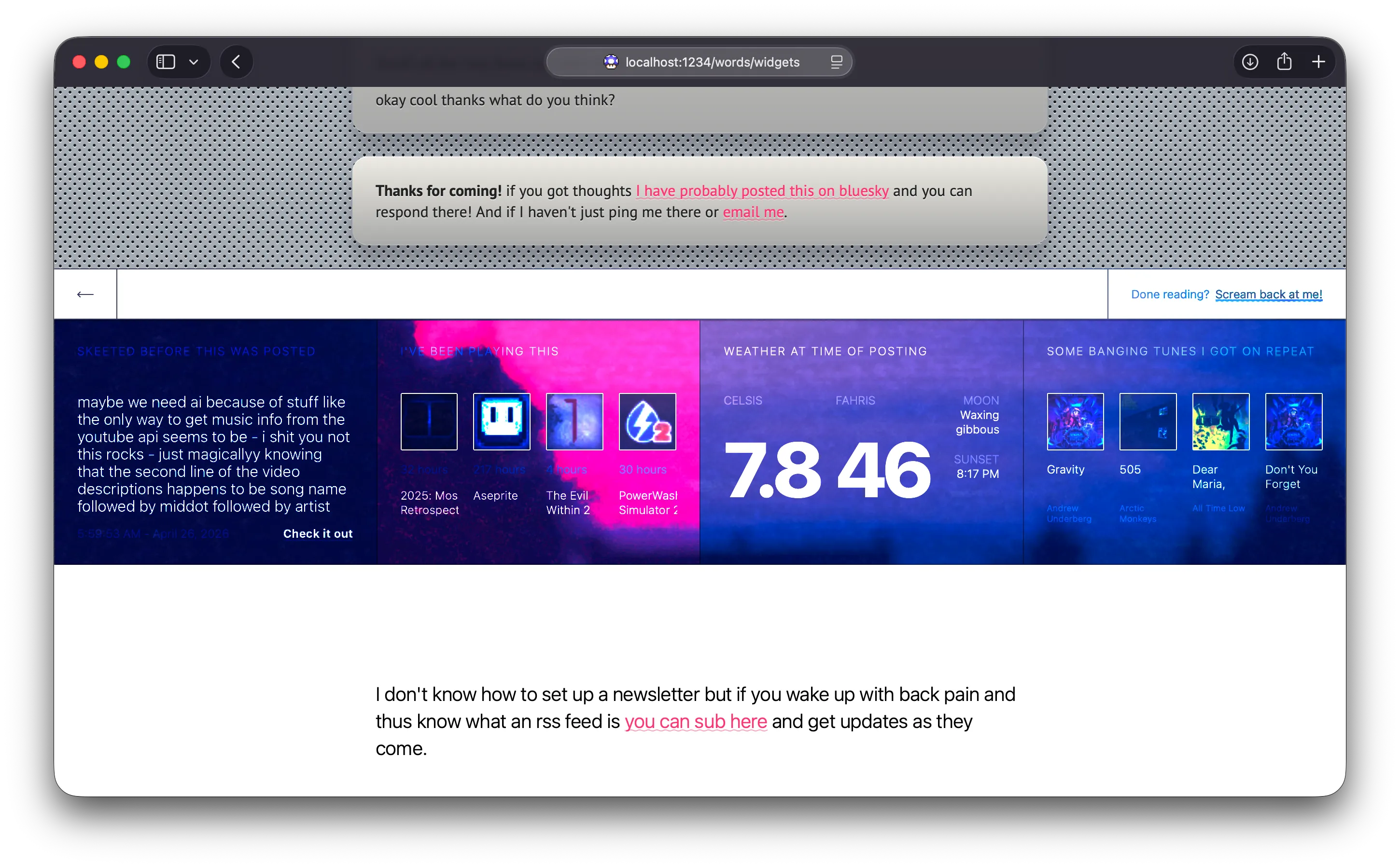 You can also scroll all the way down to see what they look like now